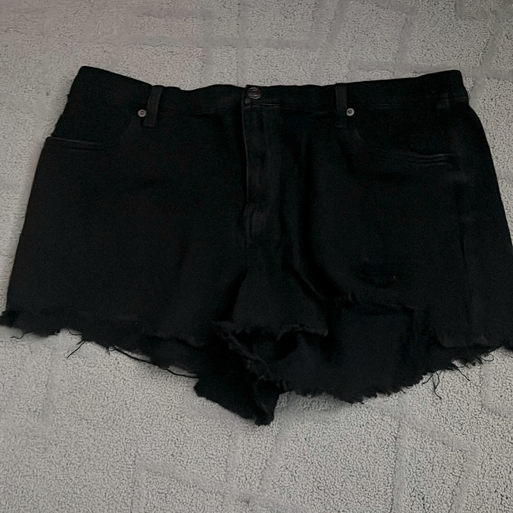 Aerie daydream denim black distressed short size xl